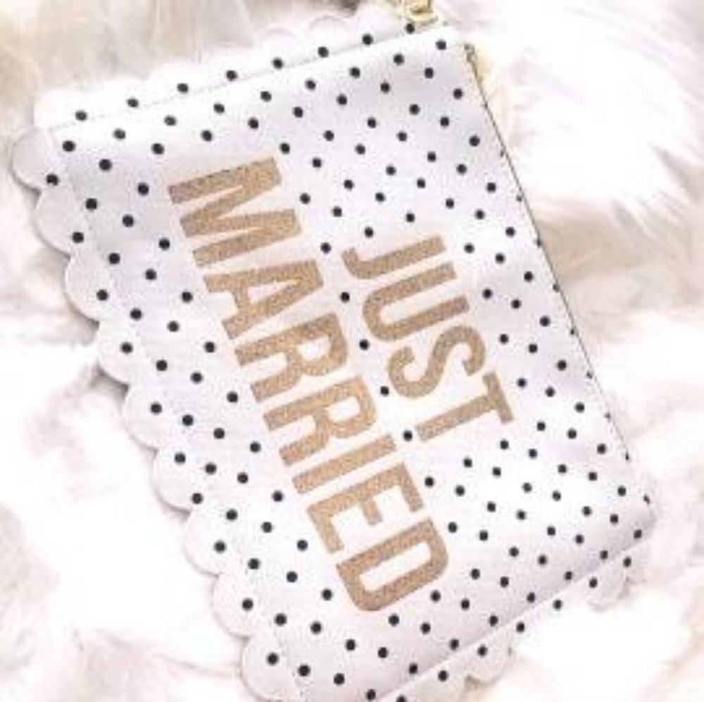 Just Married Bridal Wedding Wristlet